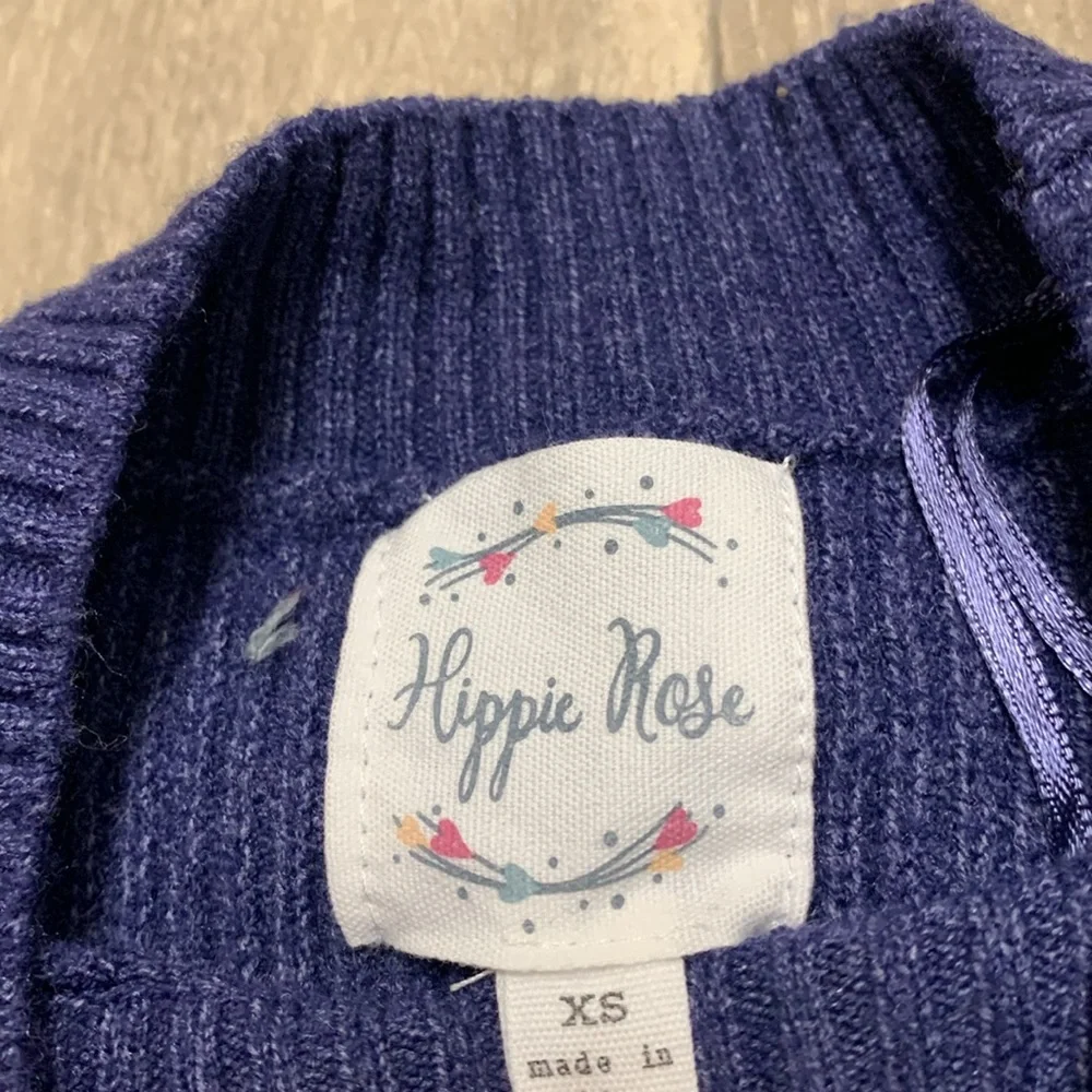 Womens NWT Hippie Rose‎ Stripe Crewneck Pullover Sweater
